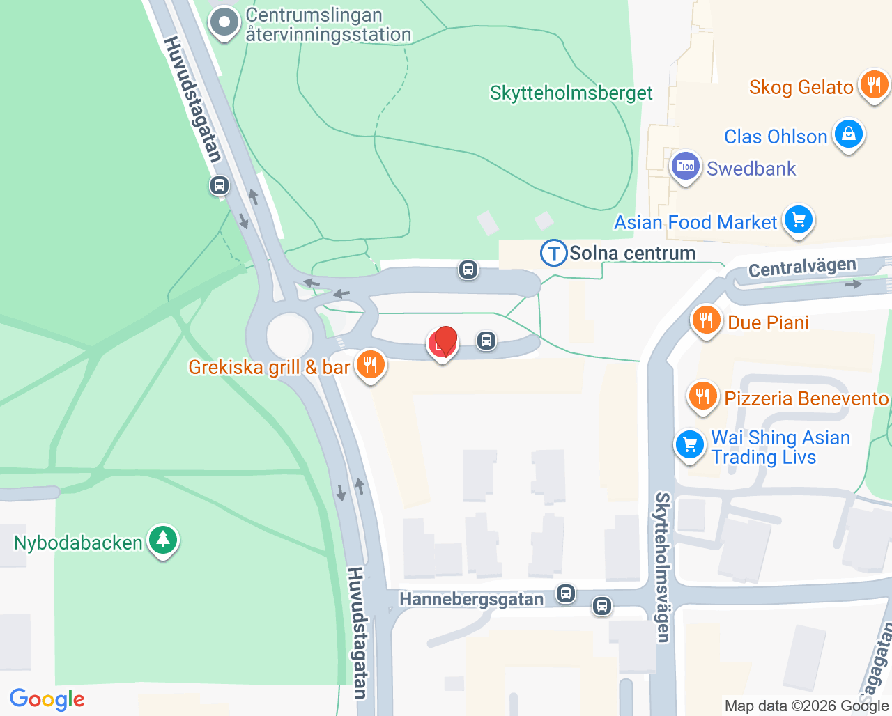 Karta till Solna Dental - Solna Centrum