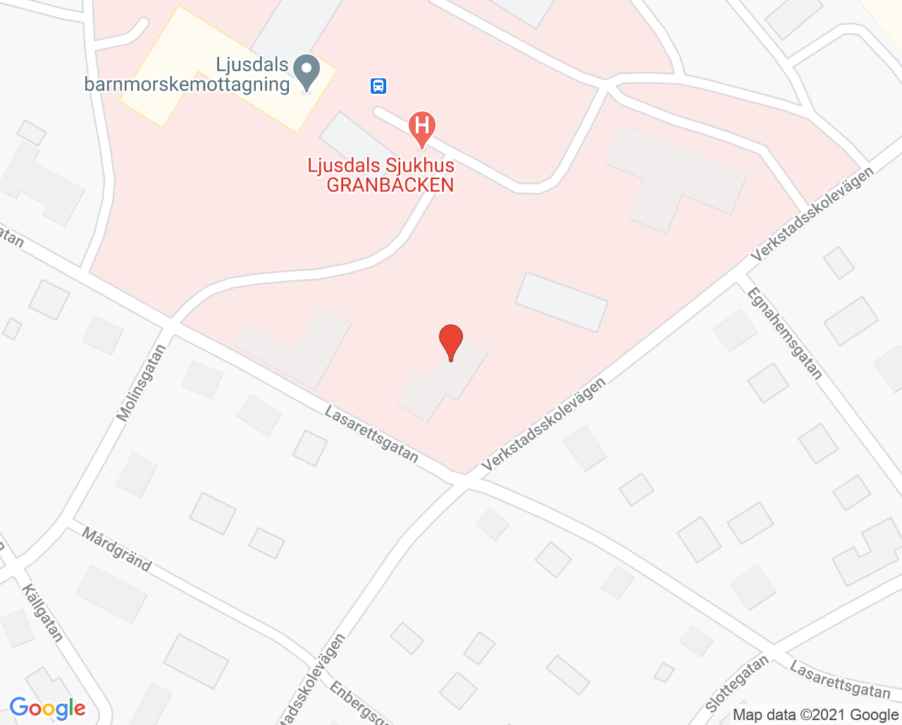 Karta till Barn- och familjehälsa Ljusdal