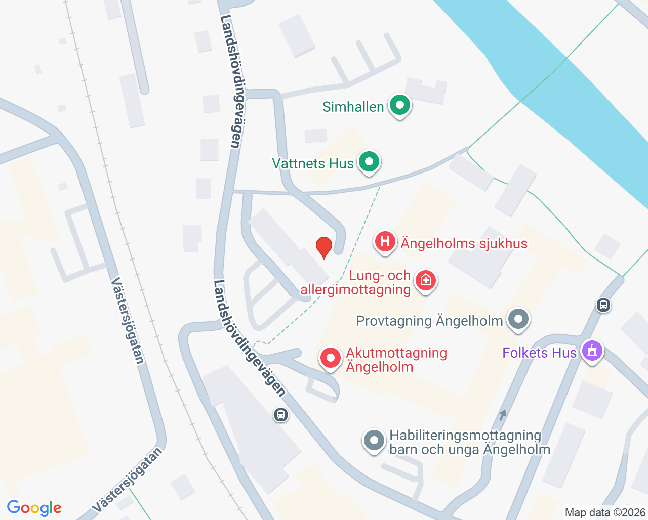 Karta till Barn- och ungdomspsykiatrimottagning Ängelholm