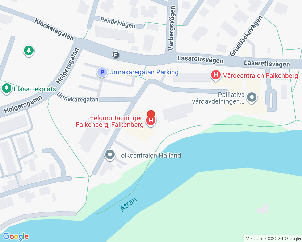 Karta till Fysioterapin Falkenberg