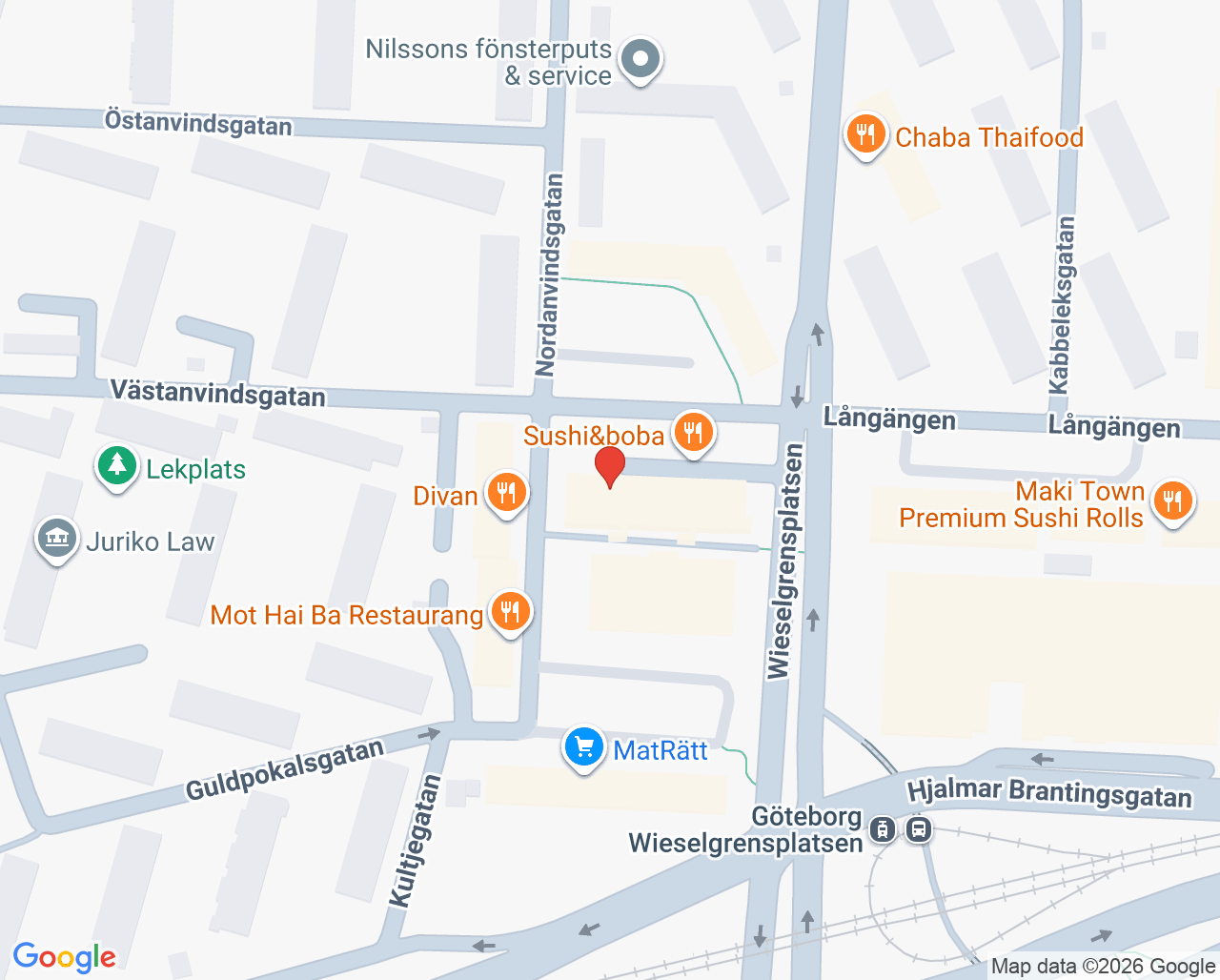 Karta till Tandkliniken Pärlan, Göteborg