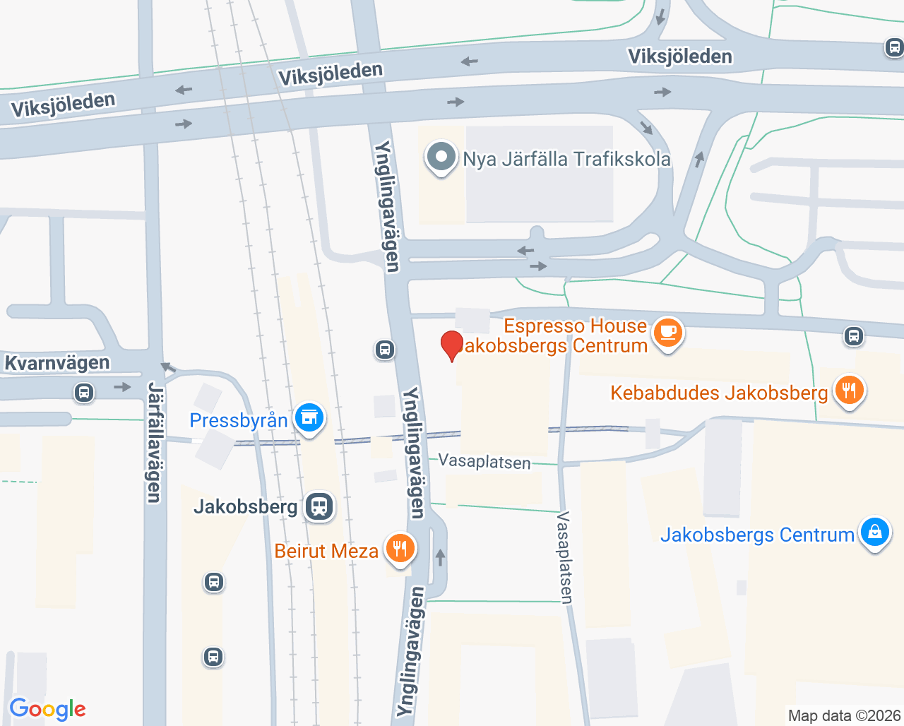Karta till Maria Ungdom Mini-Maria Järfälla, Beroendecentrum Stockholm