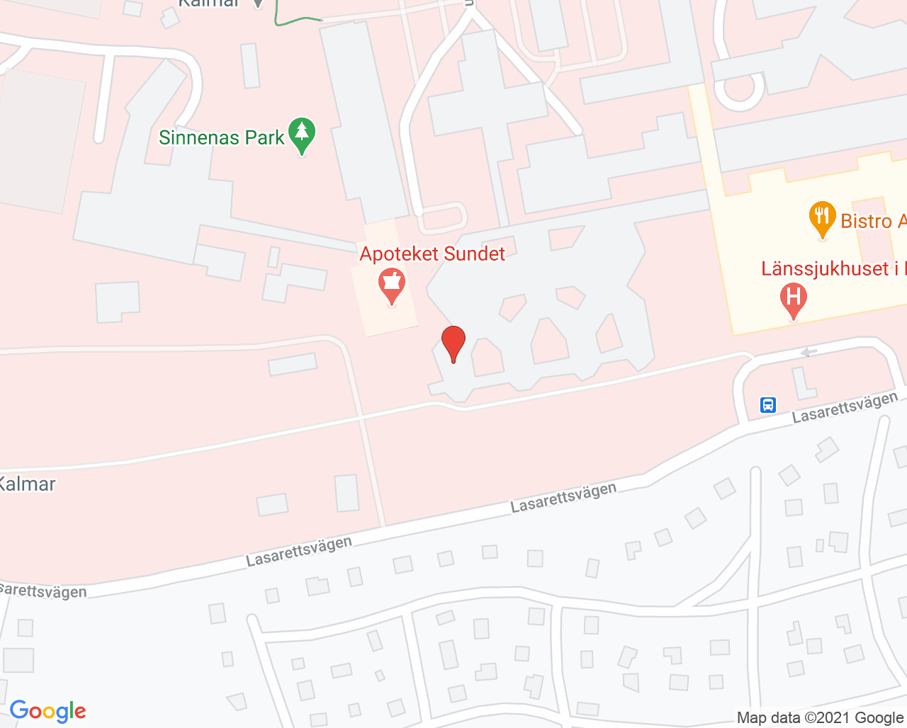 Karta till Neurologimottagningen Kalmar