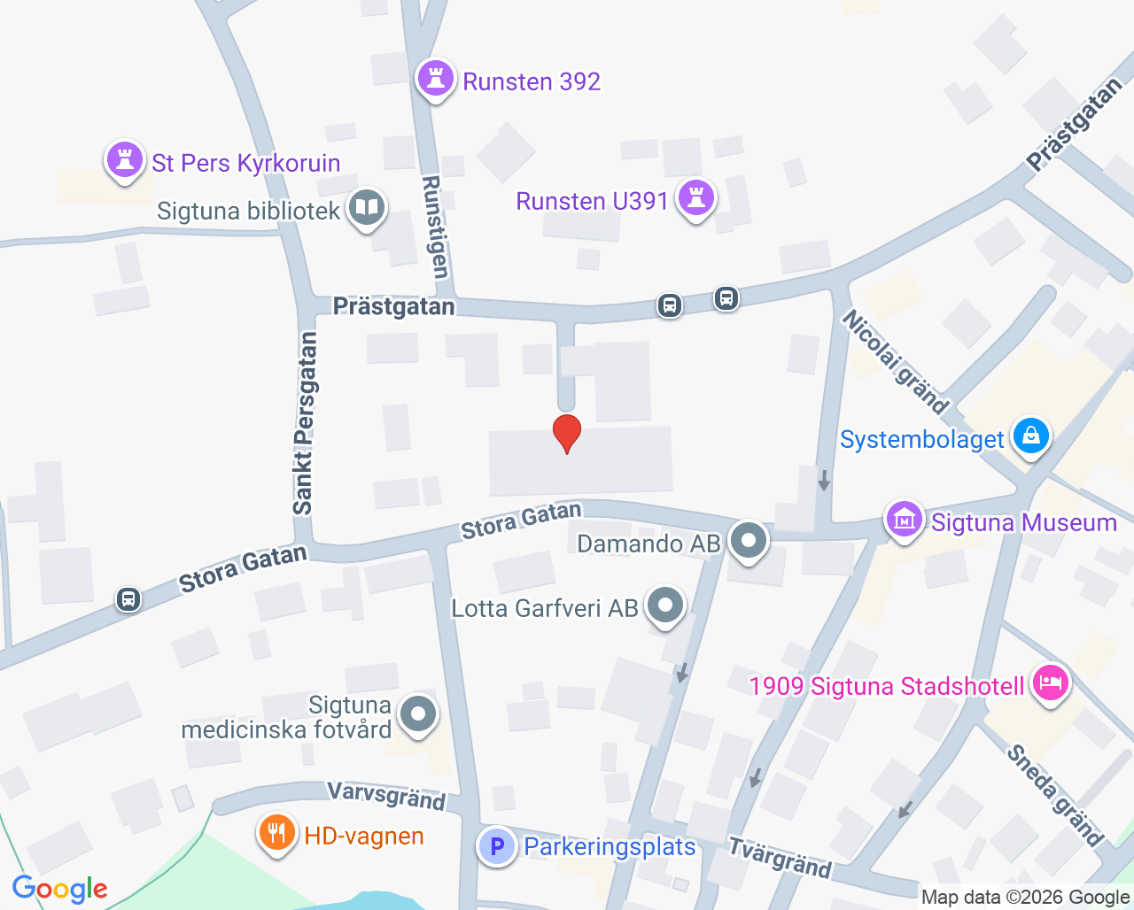 Karta till Sigtuna Vårdcentral