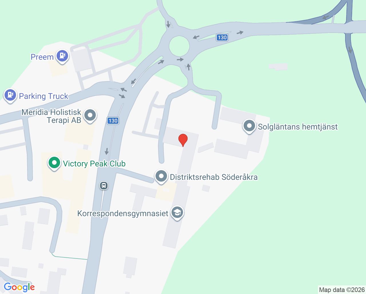 Karta till Distriktsrehabiliteringen Söderåkra