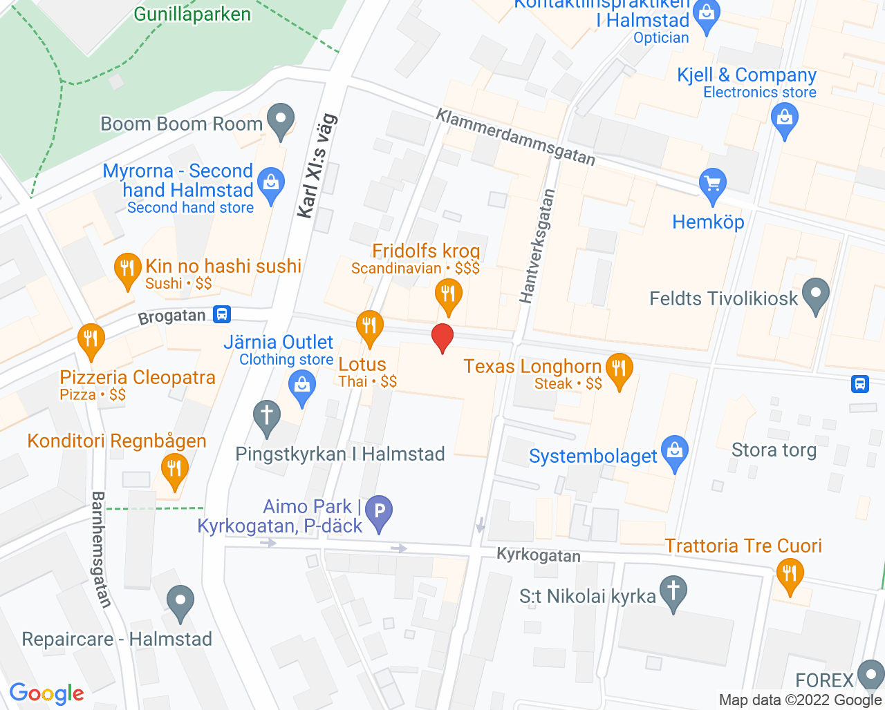 Karta till Capio Vårdcentral Halmstad