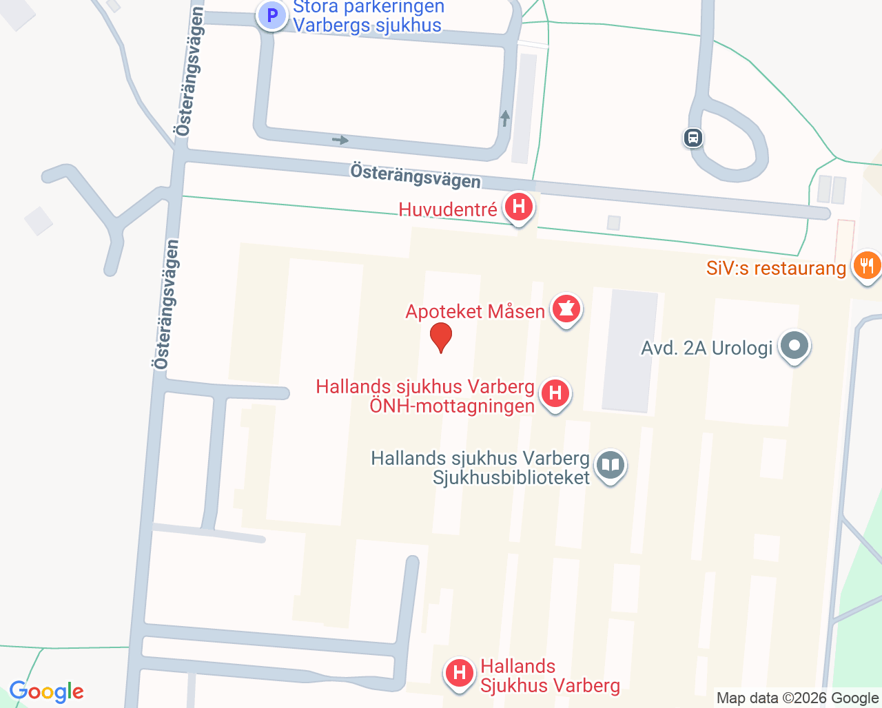 Karta till Avdelning 3C Ortopedi Hallands sjukhus Varberg