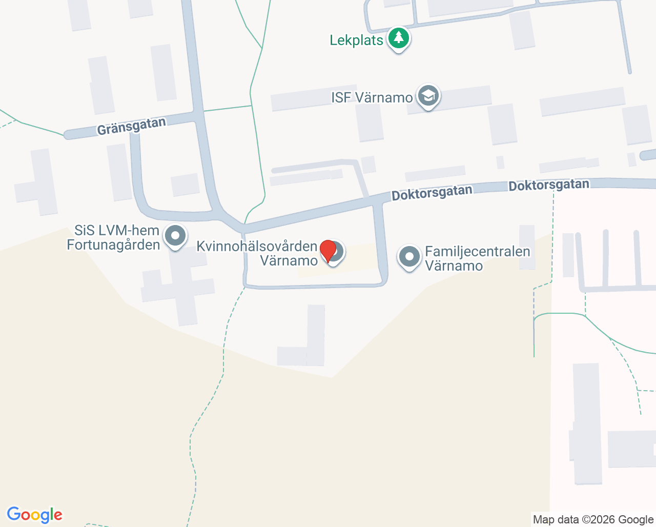 Karta till Habiliteringscentrum Värnamo
