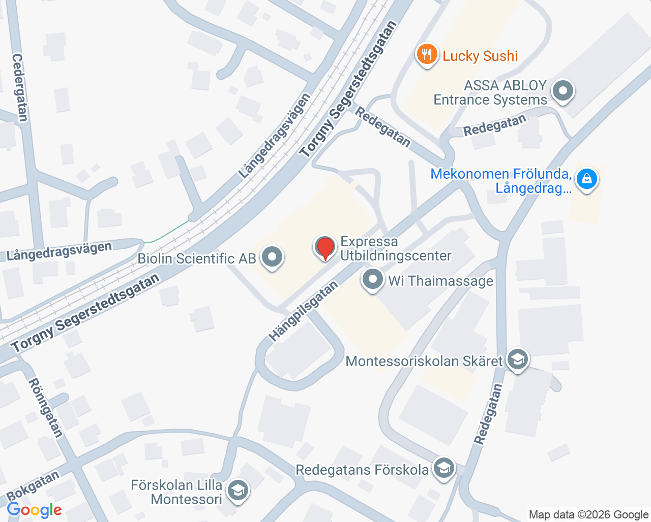 Karta till Dr Kern psykiatrisk mottagning, Västra Frölunda