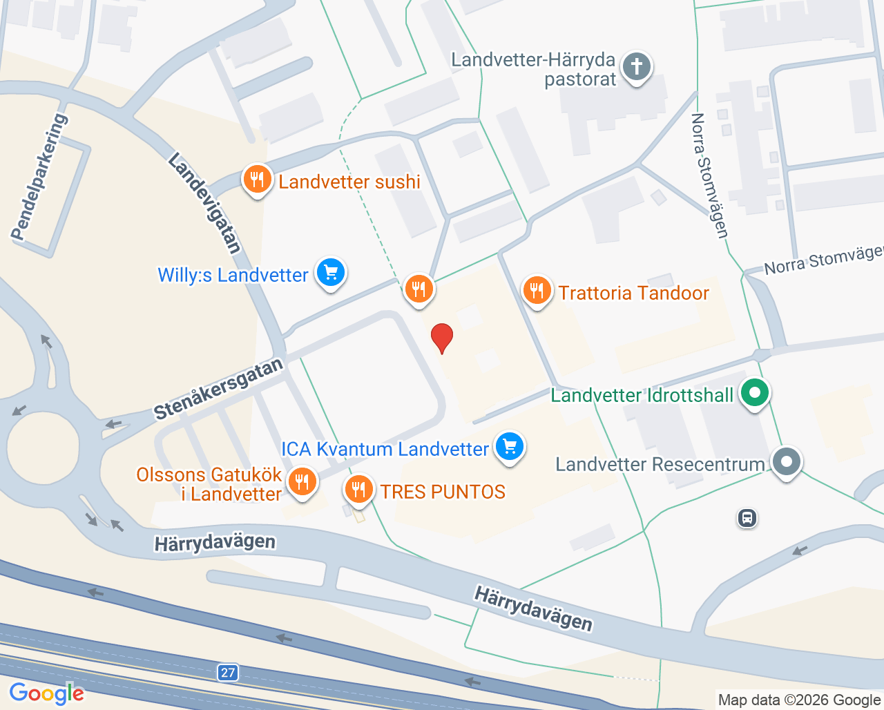 Karta till Närhälsan Landvetter vårdcentral, Landvetter