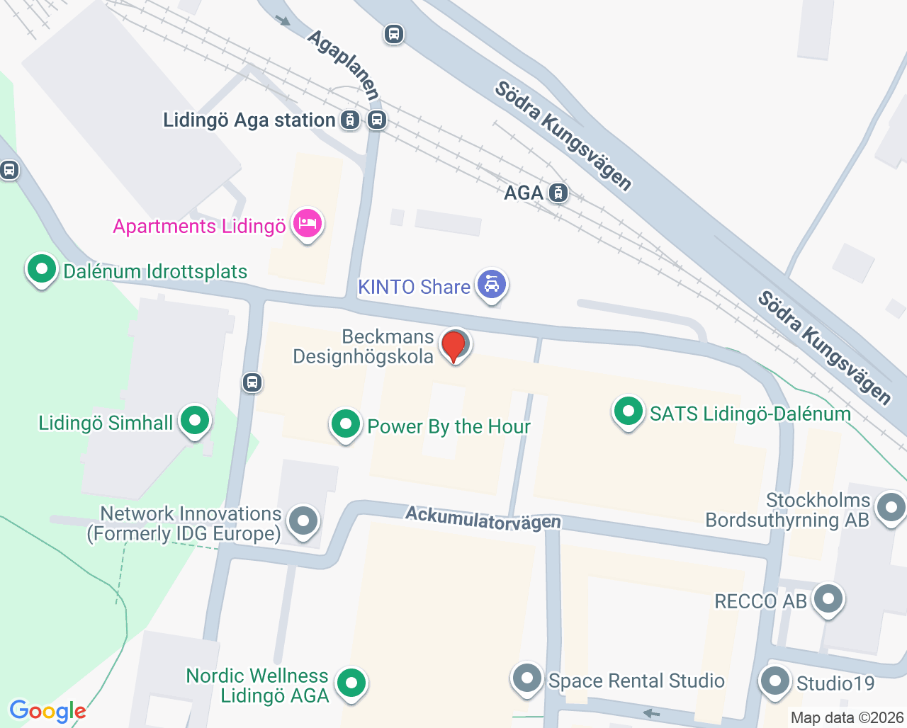 Karta till Martina BVC Lidingö