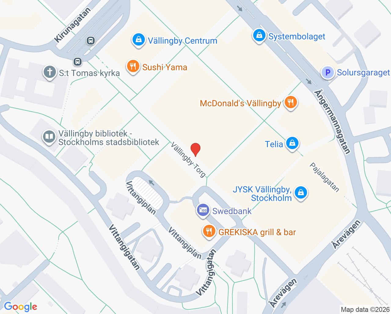 Karta till Amningsmottagning Vällingby