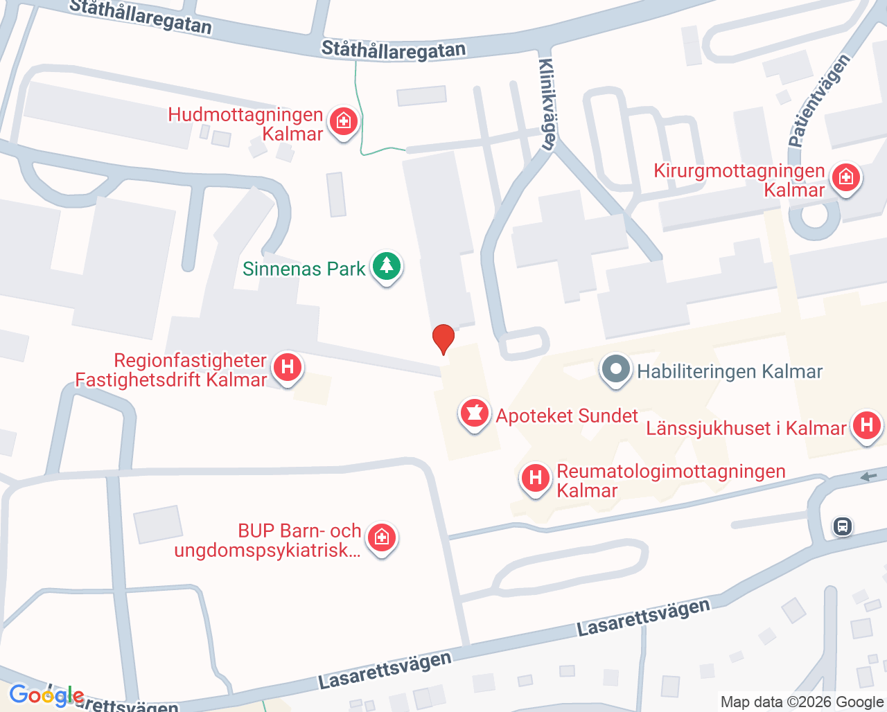 Karta till Geriatriska kliniken avdelning 30 Kalmar