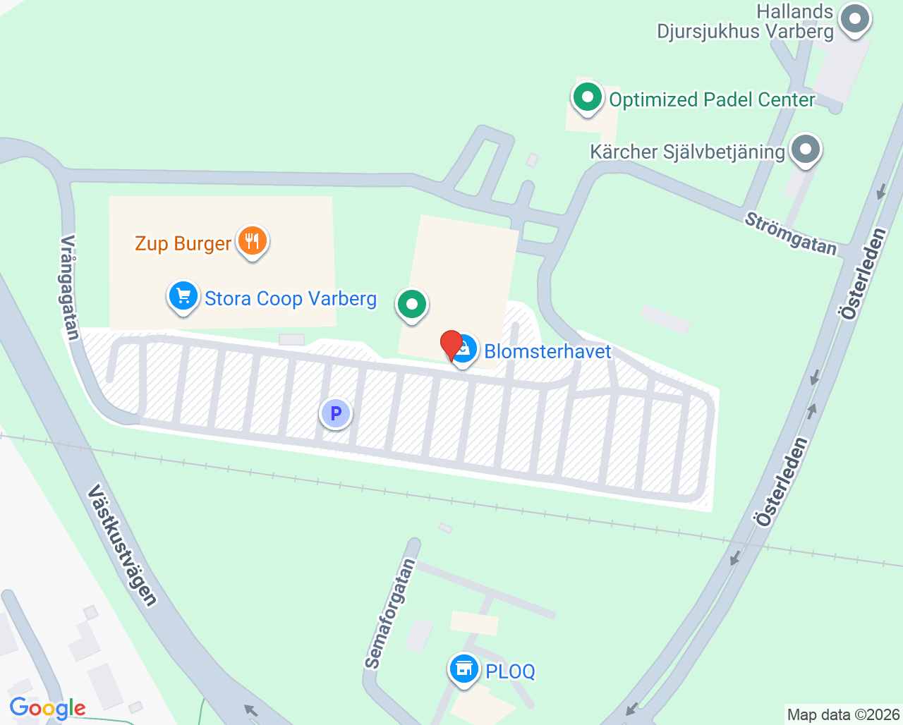 Karta till Ljungnér Fysio, Varberg