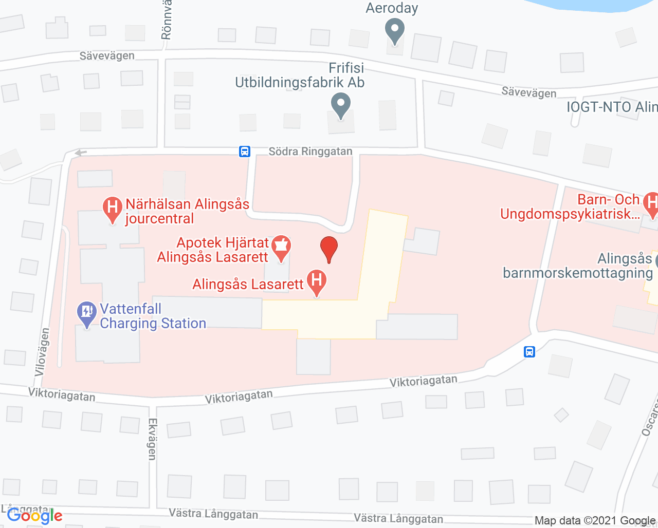 Karta till Kirurgiavdelning Alingsås, Alingsås