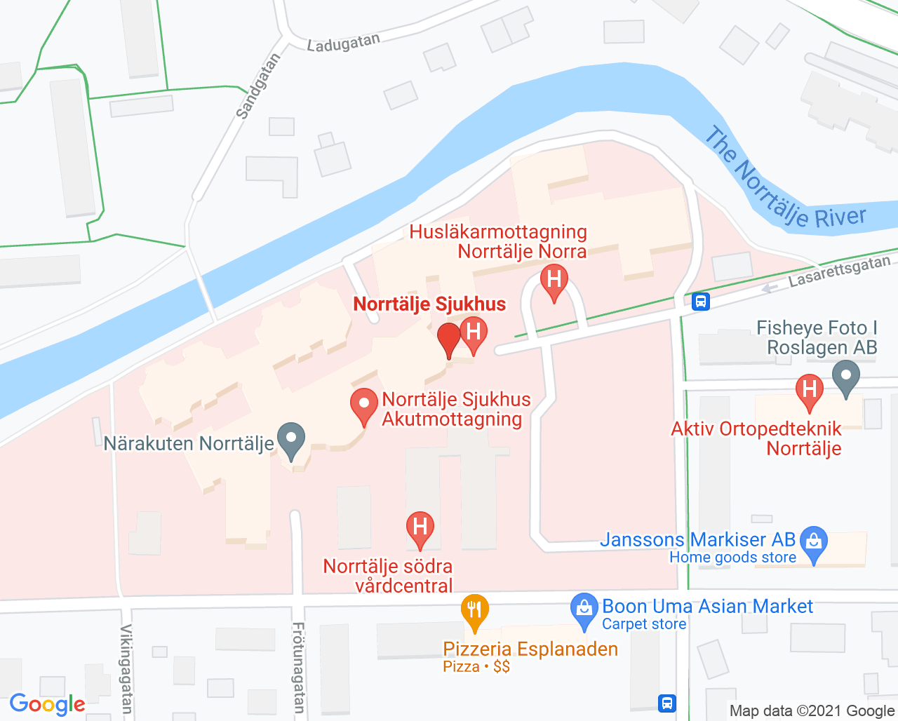 Karta till Vital Norrtälje