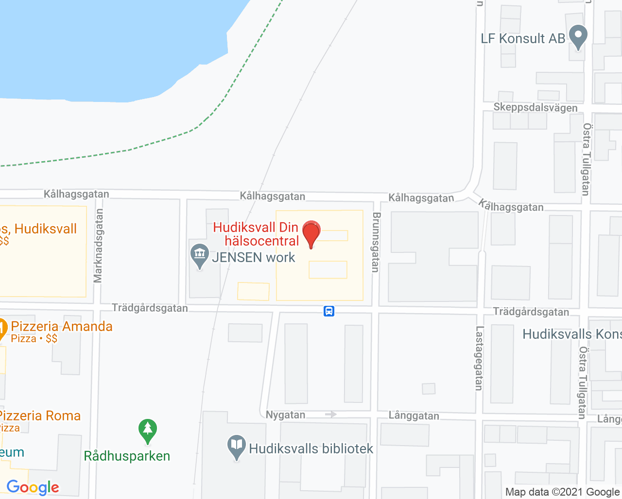 Karta till Barn- och familjehälsa Hudiksvall Nordanstig
