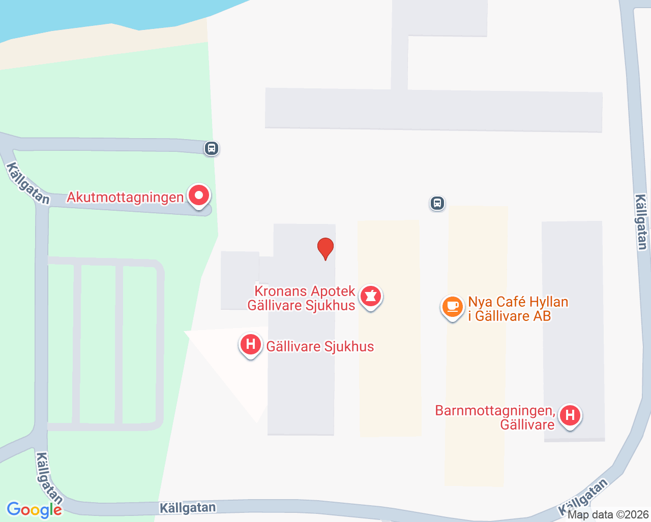 Karta till Avd Allmänpsykiatrin Gällivare sjukhus