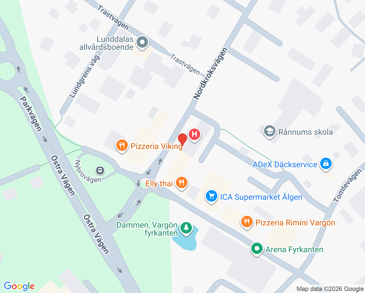 Karta till Närhälsan Vargön vårdcentral, Vargön