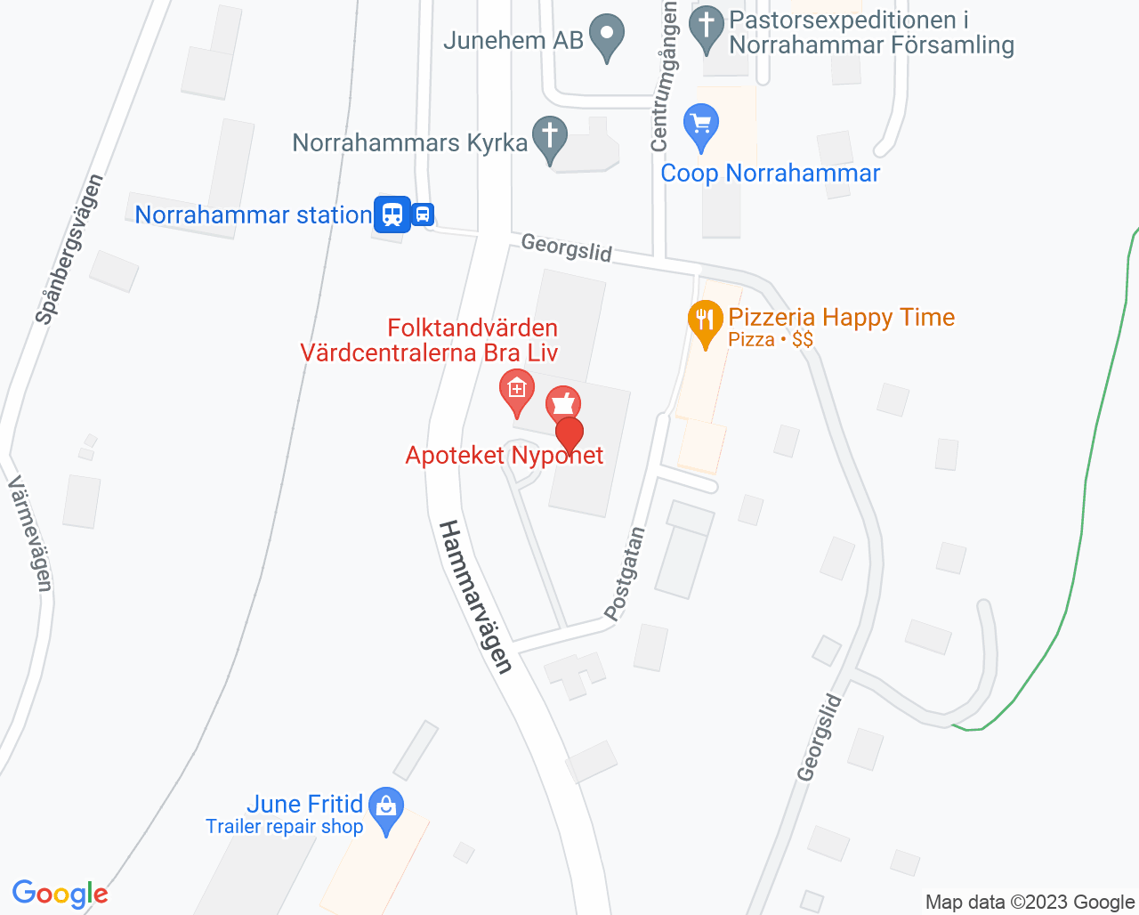 Karta till Laboratoriet Norrahammars vårdcentral