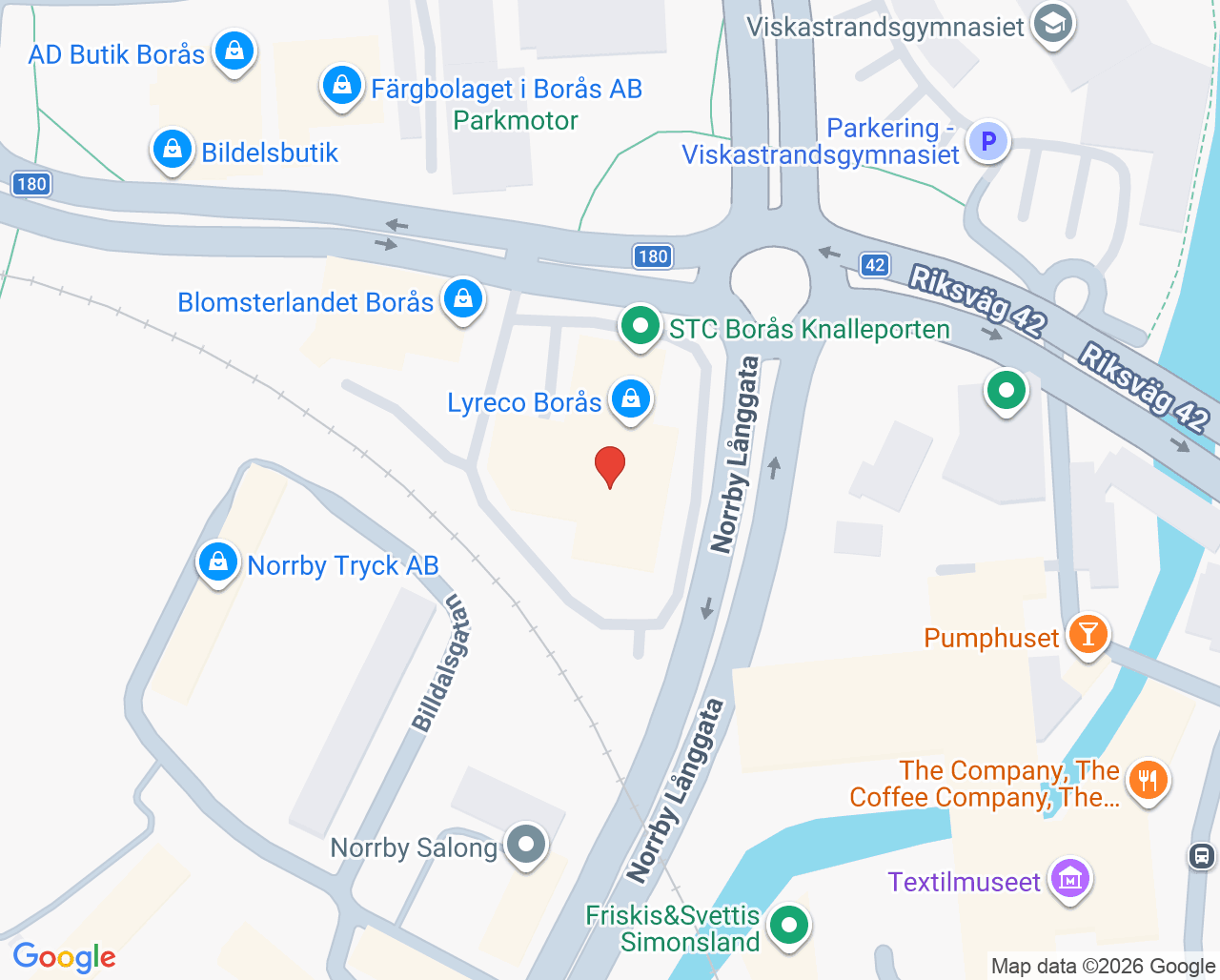 Karta till Rehabenheten Amicus, Borås