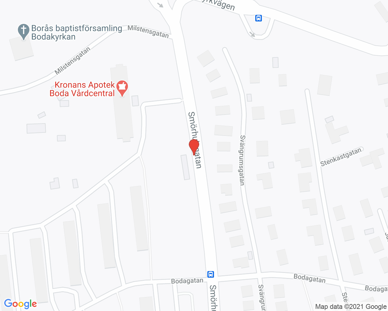 Karta till Närhälsan Boda barnavårdscentral, Borås