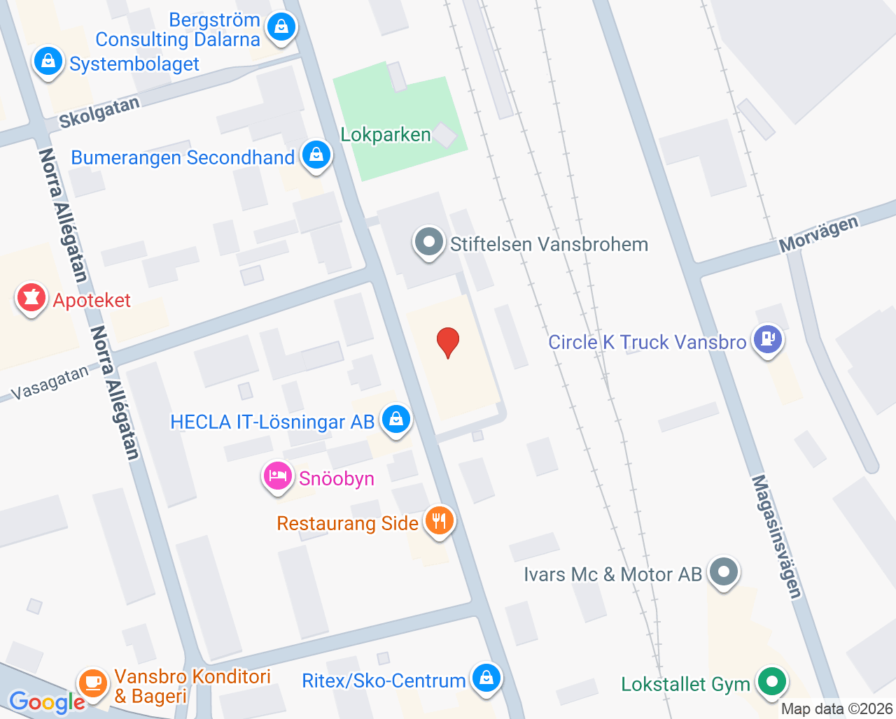 Karta till Ungdomsmottagning Vansbro