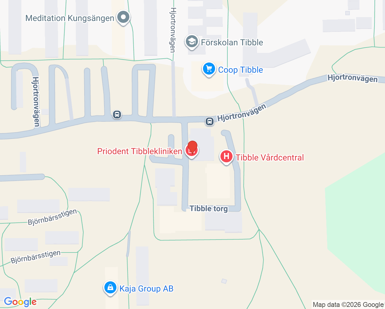 Karta till Priodent Tibblekliniken