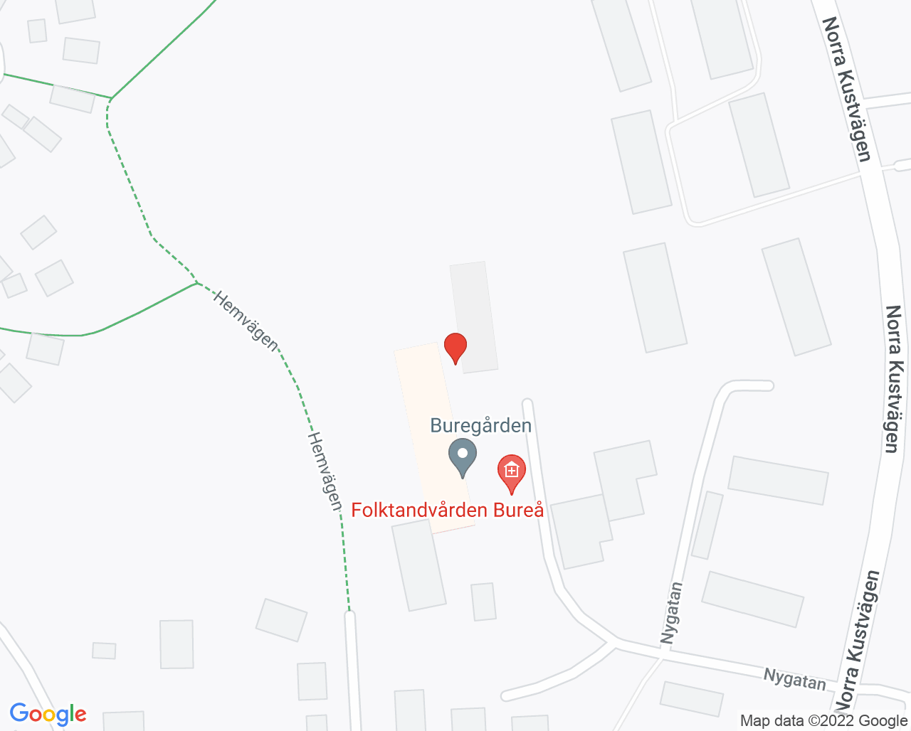 Karta till Bureå hälsocentral