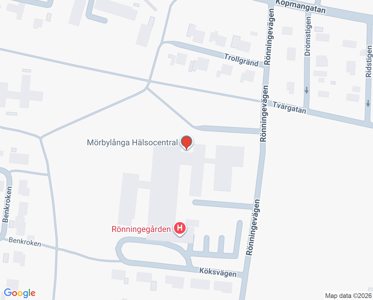 Karta till Mörbylånga hälsocentral