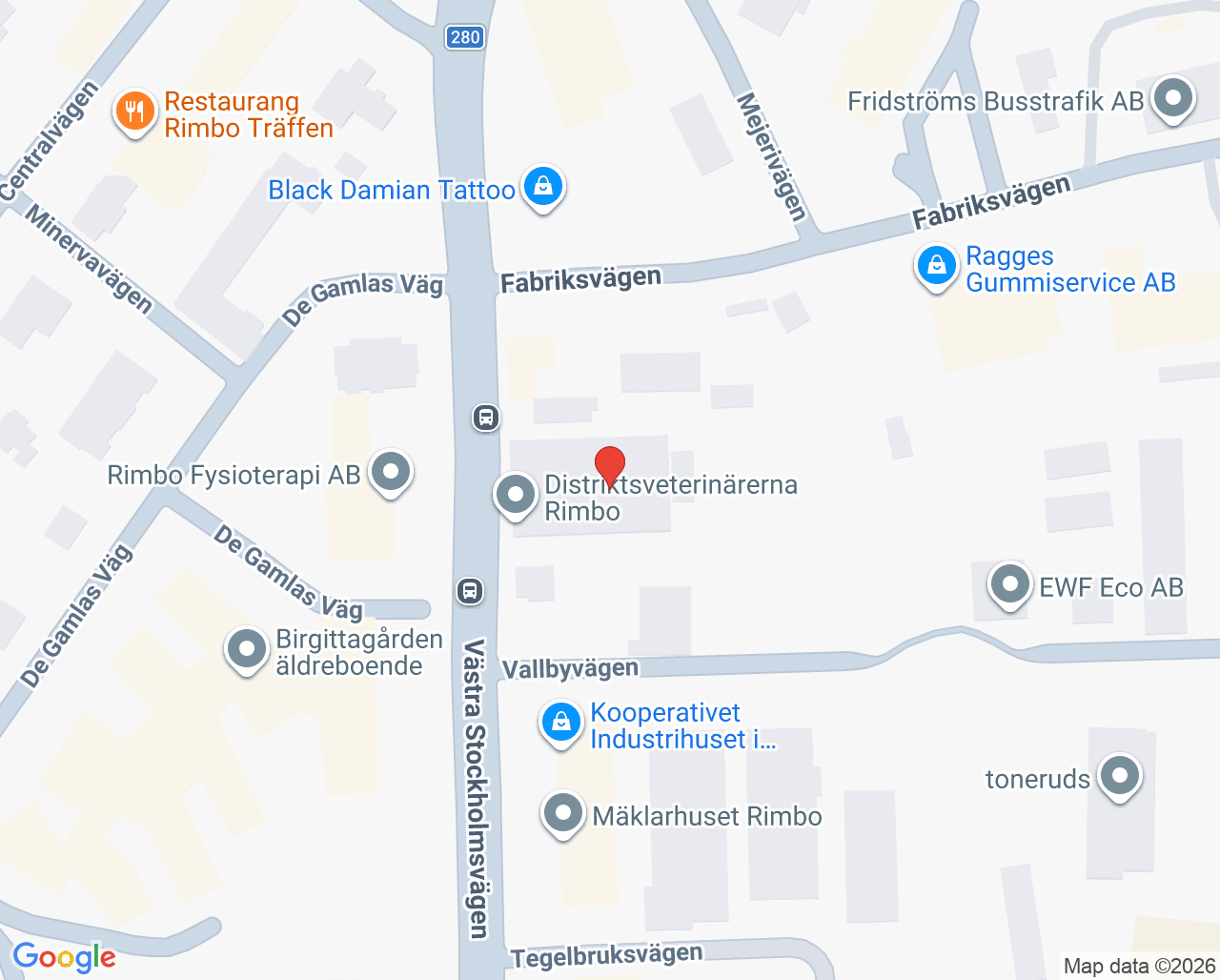 Karta till Doktor.se Rimbo-Edsbro Vårdcentral, Rimbo