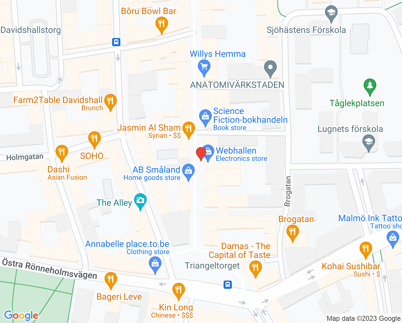 Karta till Sydkliniken Tandvård, Malmö