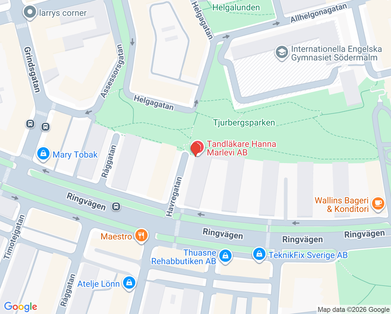 Karta till Tandläkarmottagning HML