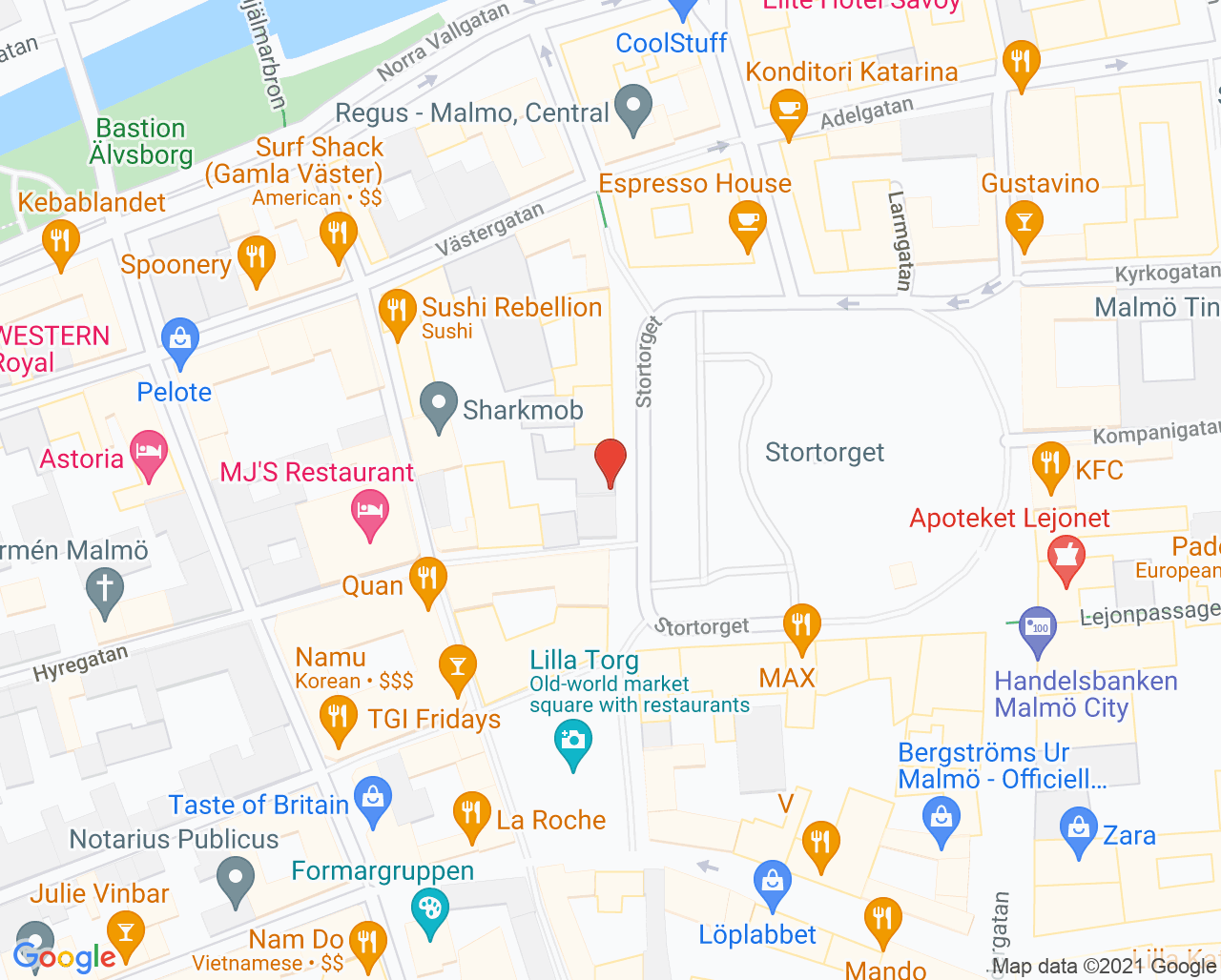 Karta till Malmö Tandvård och Tandreglering AB, Malmö