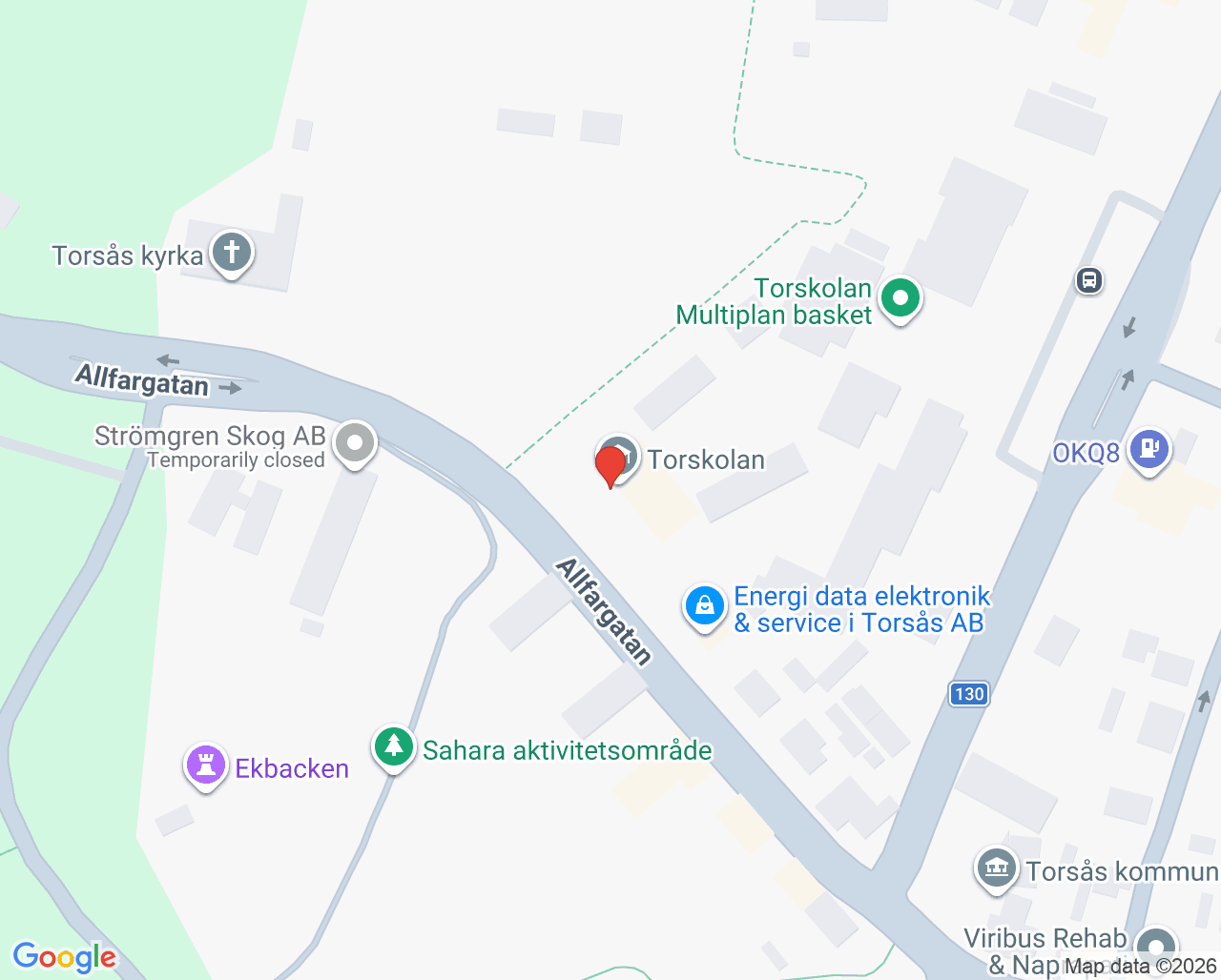 Karta till Ungdomsmottagningen Torsås