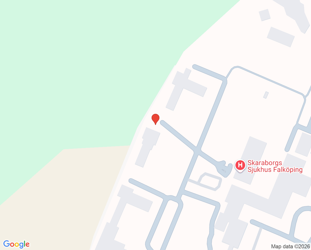 Karta till Rättspsykiatri avdelning 1, Falköping