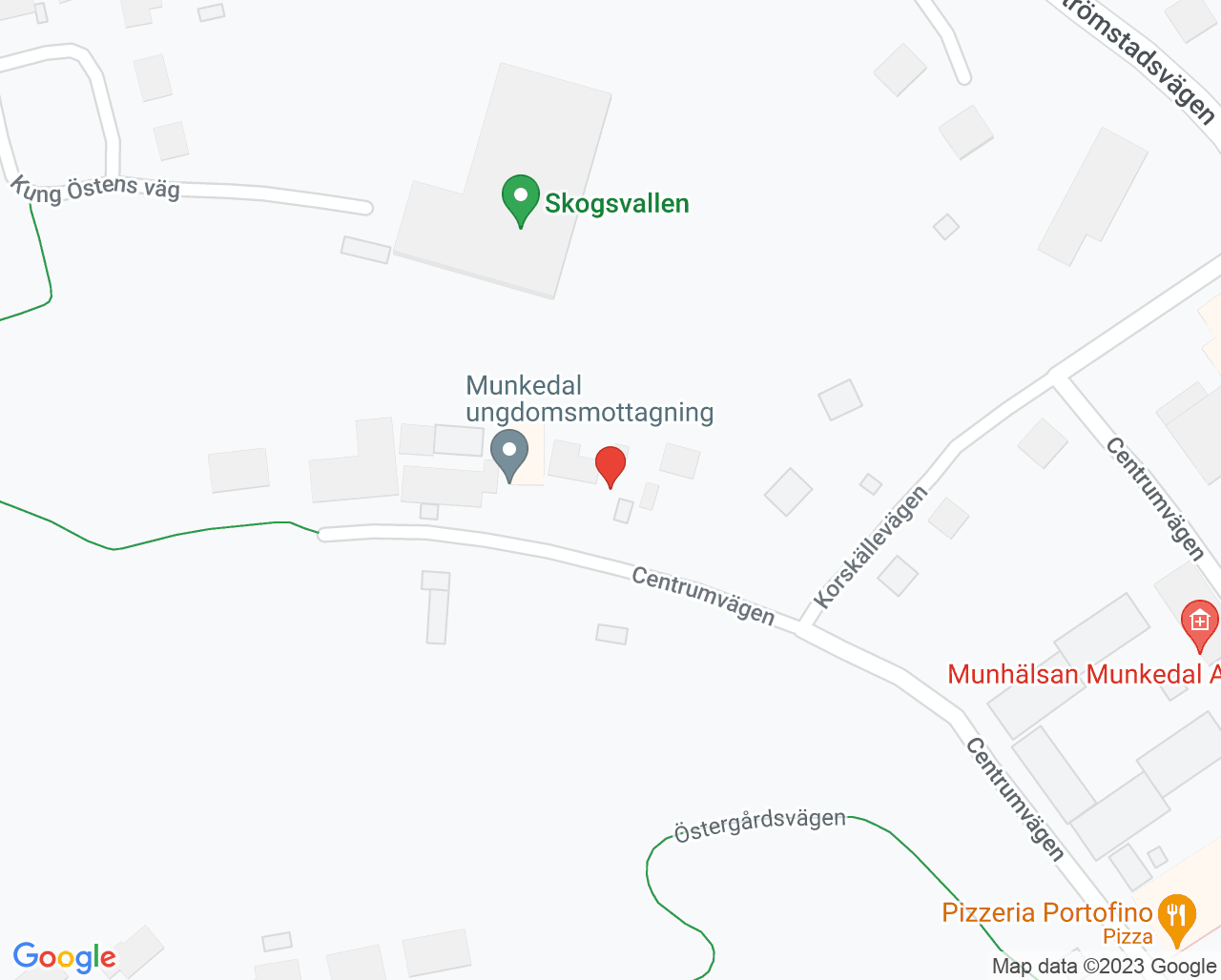 Karta till Närhälsan Munkedal rehabmottagning, Munkedal