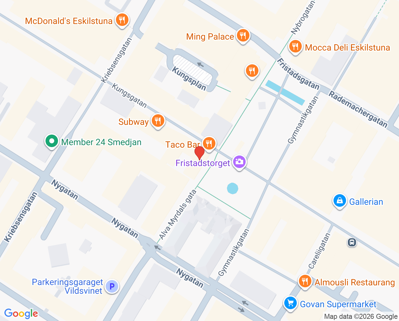 Karta till Optalmica Ögonklinik, Eskilstuna
