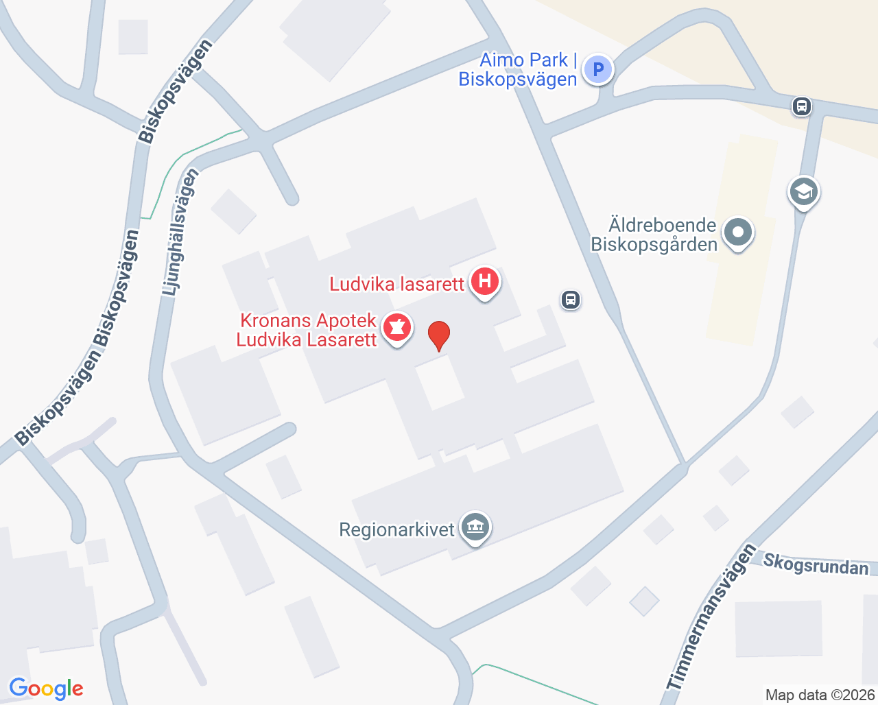 Karta till Familjecentral Ludvika