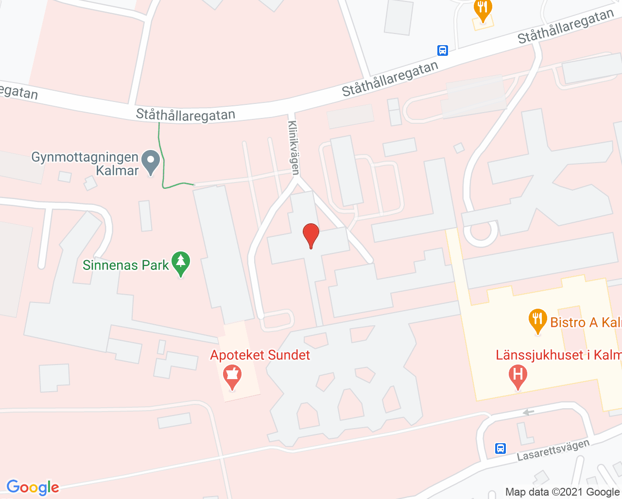 Karta till Geriatriska kliniken avdelning 32B Kalmar