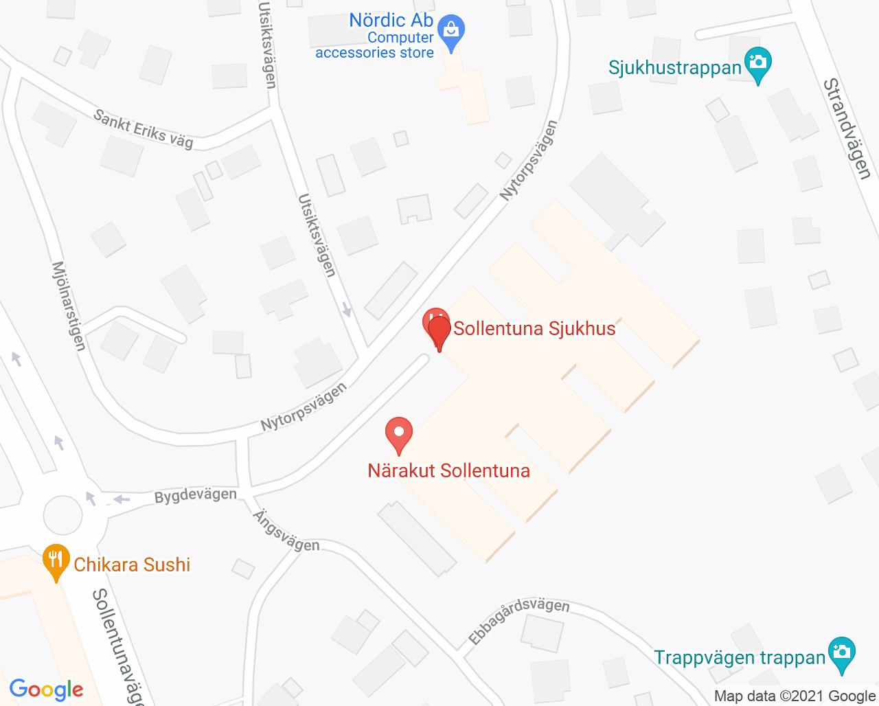 Karta till Capio Rehab Sollentuna, Sollentuna