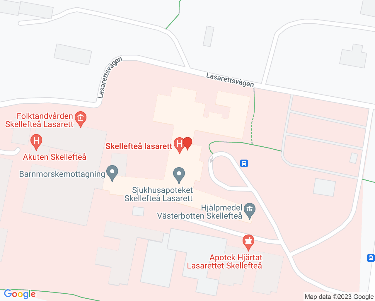 Karta till Anestesimottagning Skellefteå