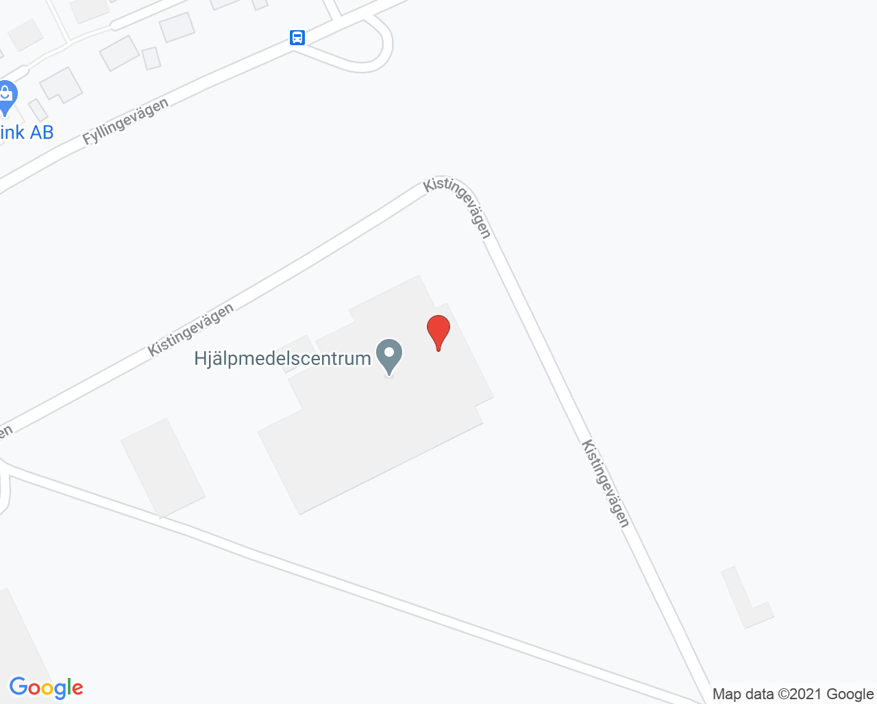 Karta till Hjälpmedelscentrum Halland, Halmstad