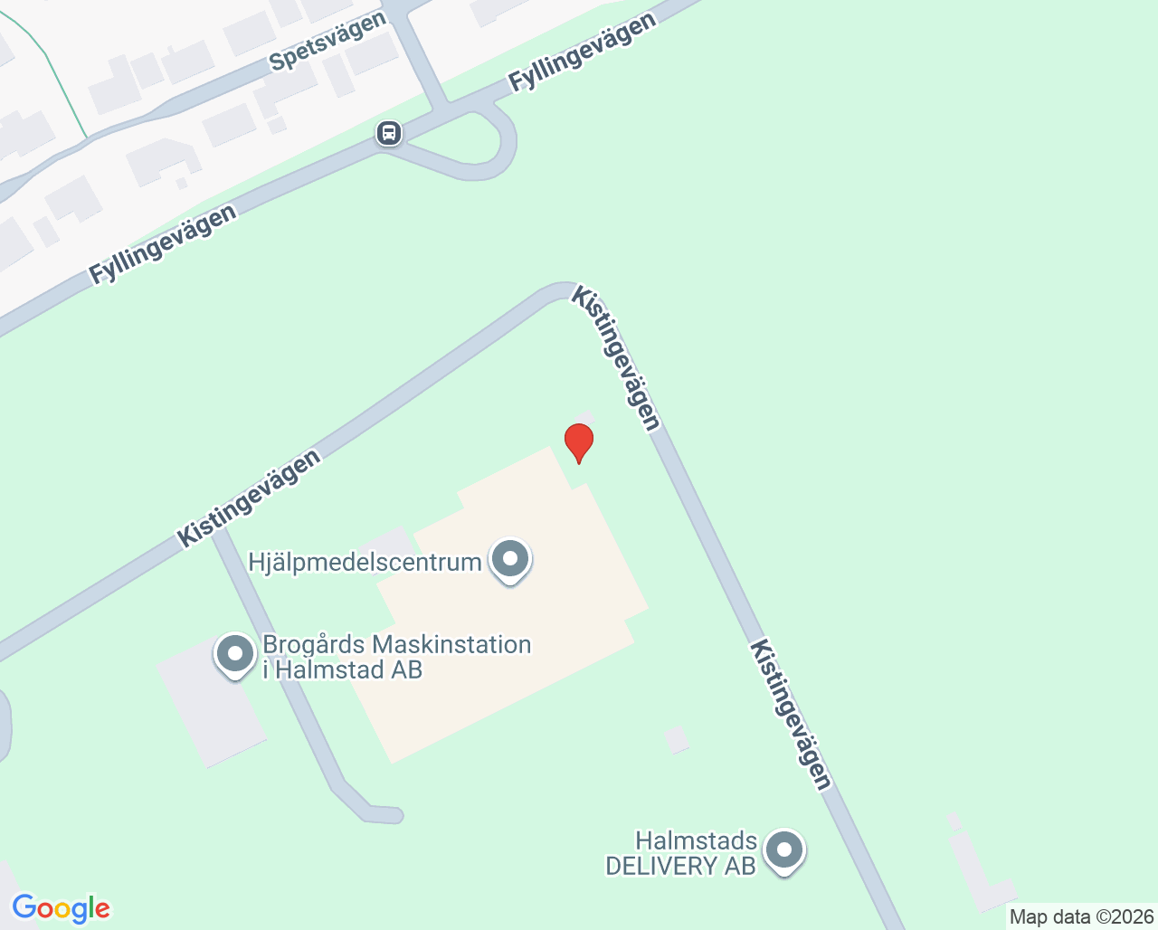 Karta till Hjälpmedelscentrum Halmstad
