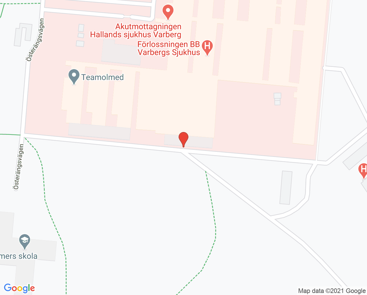 Karta till Hjälpmedelscentrum Varberg