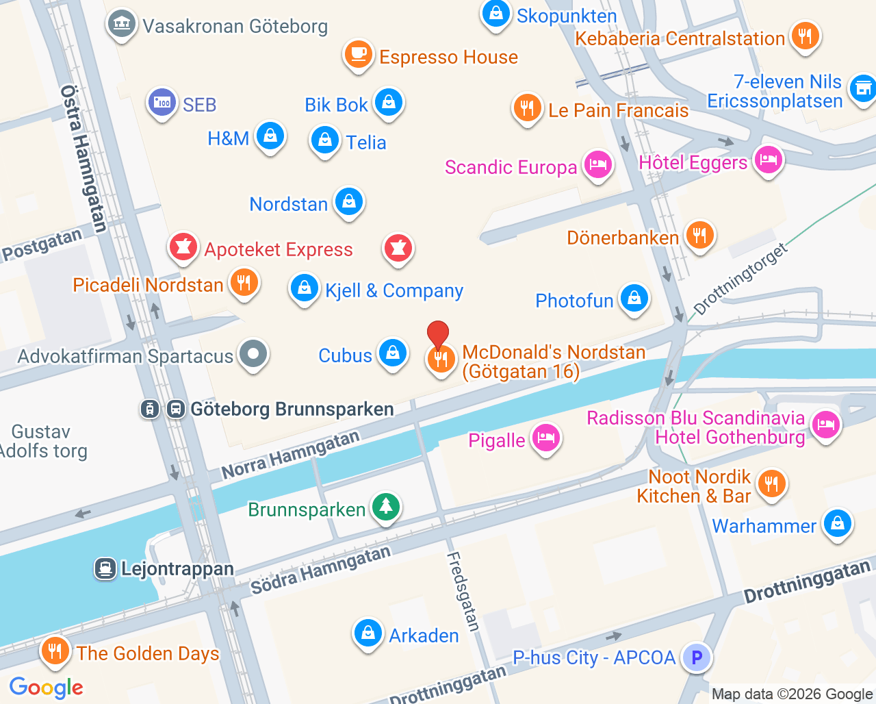 Karta till Göta Tandvård, Göteborg