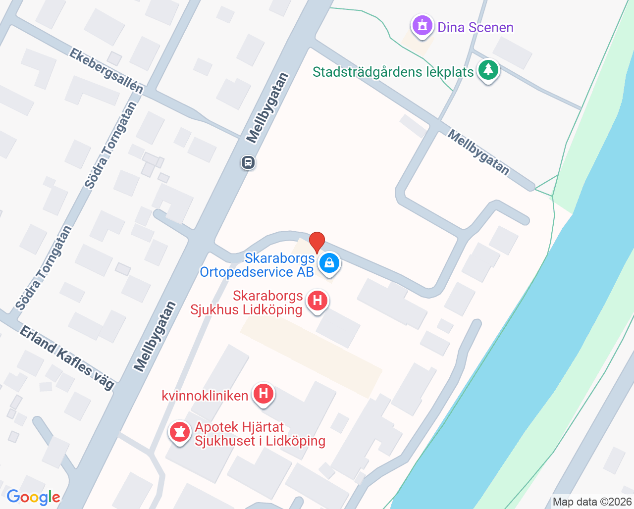 Karta till Audionommottagning Lidköping, Lidköping