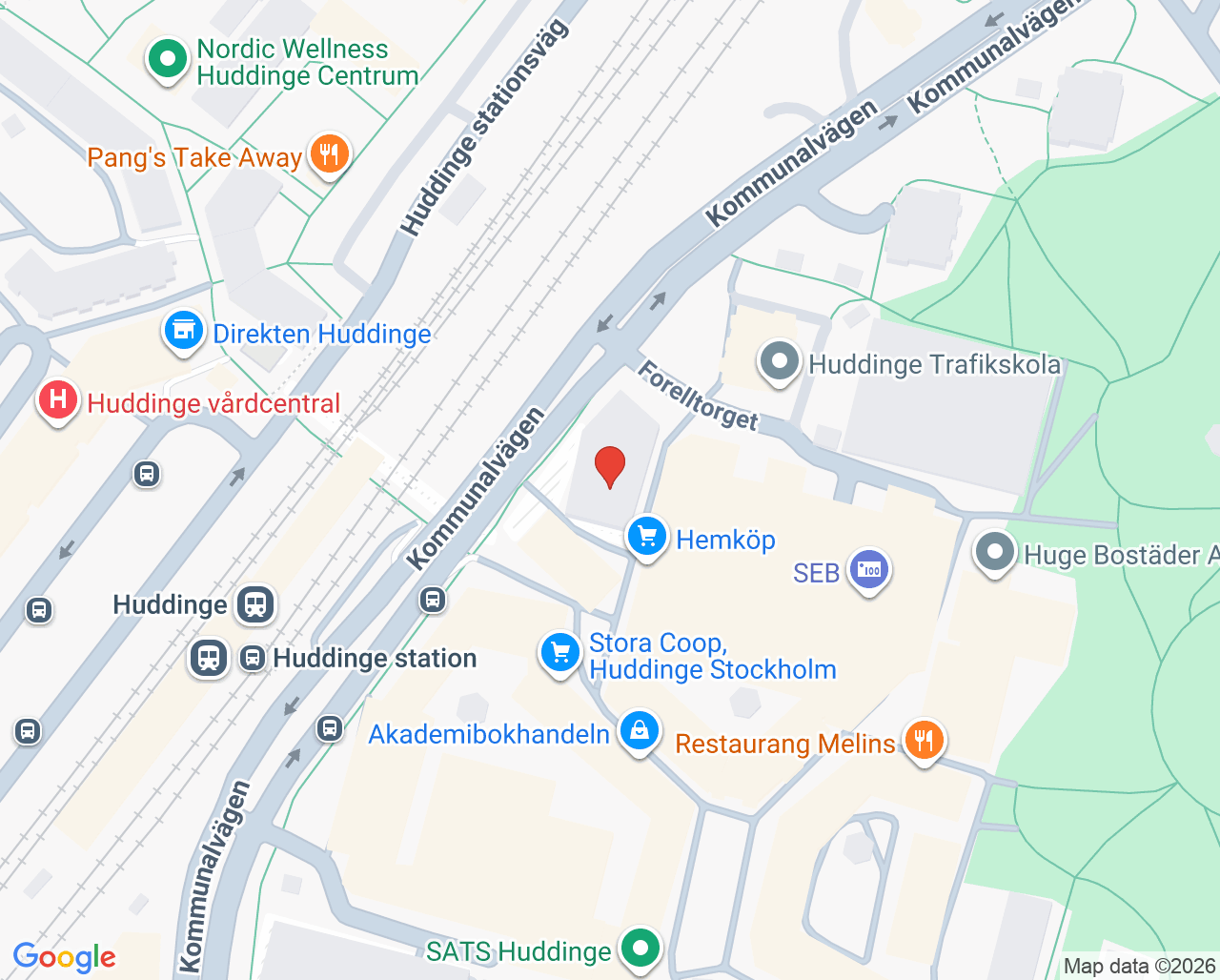 Karta till Tabrizi Dental, Huddinge