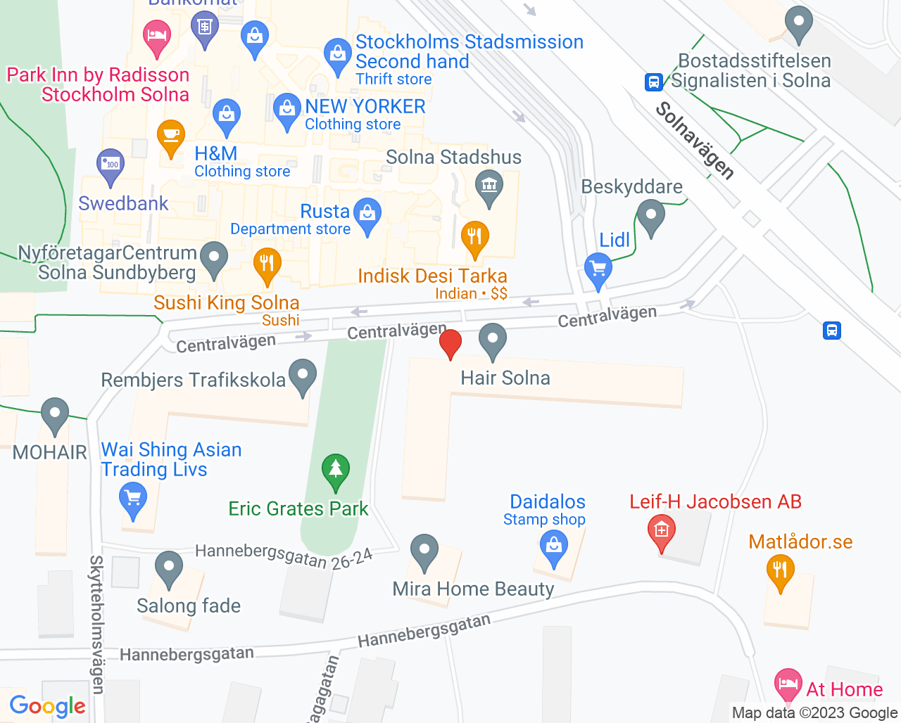 Karta till Solna Optik Afaki