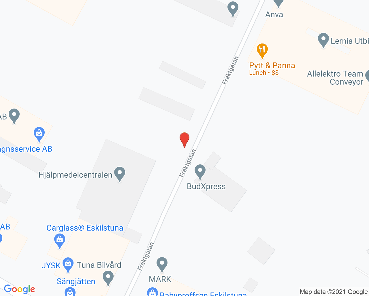 Karta till Hjälpmedelscentralen, Eskilstuna